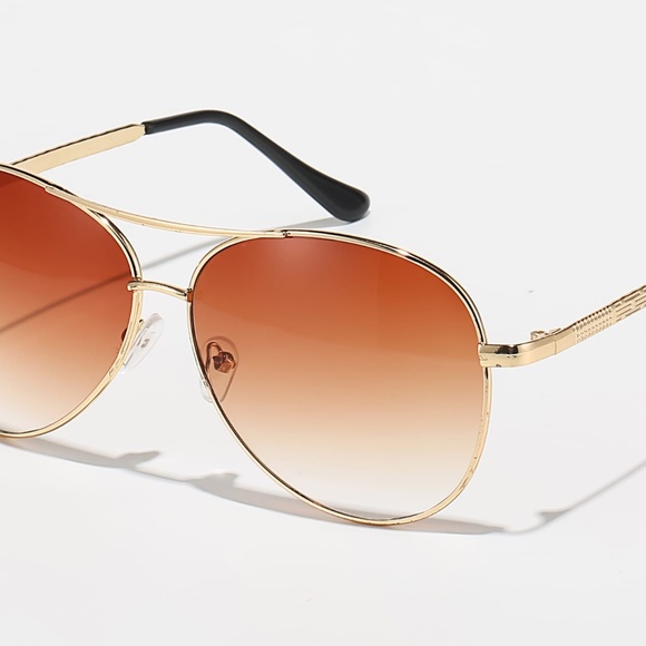 Tinted Lens Aviators, gold bands, unisex - Picture 2 of 6
